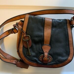 Fossil Crossbody Black Leather purse